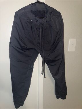 Women's Black Elastic-Waist Track Joggers